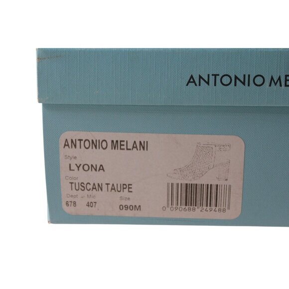 Antonio Melani Womens Lyona Tuscan Taupe Peep Toe Leather Heeled Sandals 9M - Picture 6 of 16